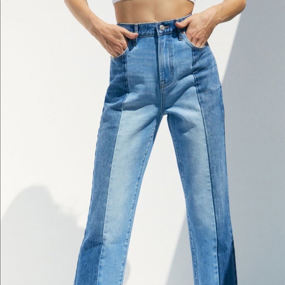 Pacsun multicolored denim mom jeans